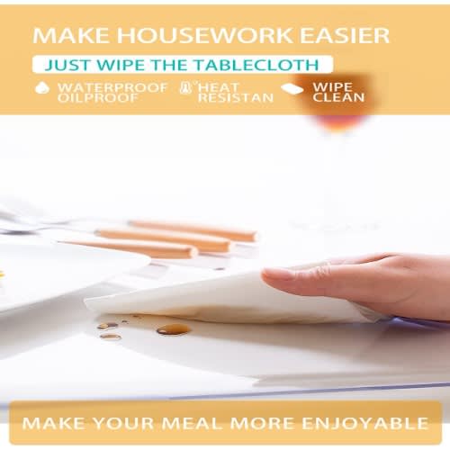 1.5mm Thick Clear Table Cover Protector - 30 X 60 Inch Rectangle Vinyl Plastic Tablecloth. Home Office Garden | HOG-HomeOfficeGarden | online marketplace