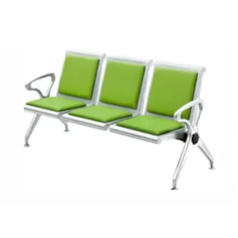 Stainless Steel Bench with Leather Cushion-Lemon Green