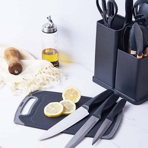 19-in-1 Kitchen Utensils and Knife Set with Block. Home Office Garden | HOG-HomeOfficeGarden | online marketplace