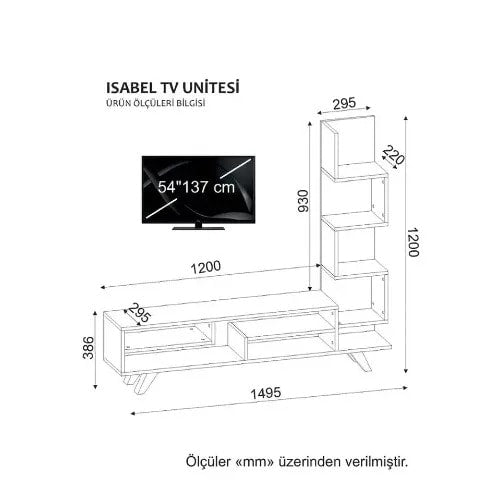 Modern Tv Stand White Walnut Up To - 55 Inches Home Office Garden | HOG-Home Office Garden | online marketplace  