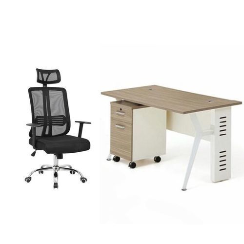 4feet Desk+107 swivel chair+601 chair+ Cabinet - Main Image