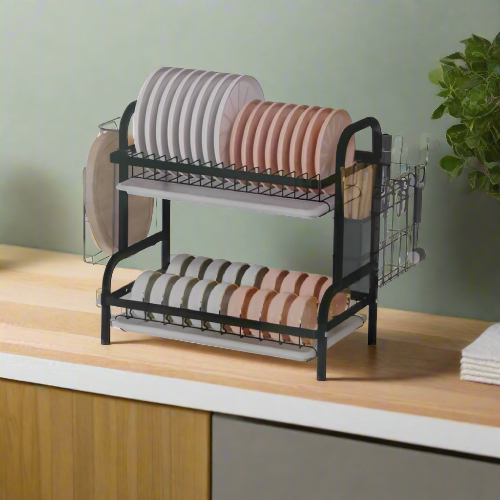 2-Tier Dish Rack with Side Holders. Home Office Garden | HOG-HomeOfficeGarden | online marketplace