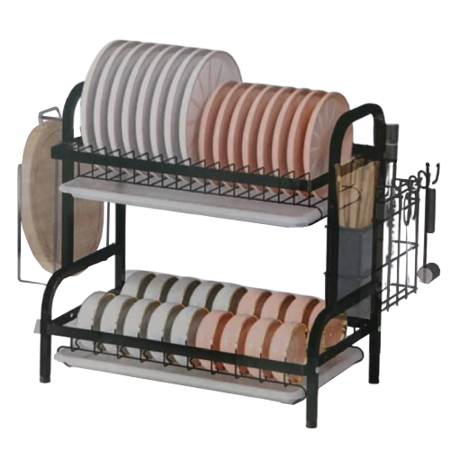 2-Tier Dish Rack with Side Holders. Home Office Garden | HOG-HomeOfficeGarden | online marketplace