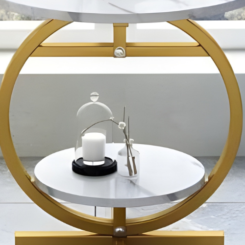 Celeste Marble & Gold Side Table