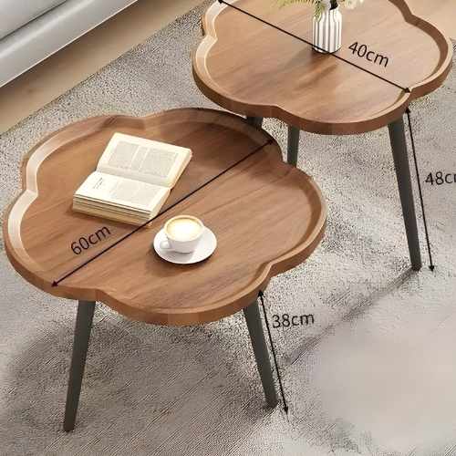 2-in-1 Hexagon Brown Table With Straight Legs @HOG - Home, Office, Online Marketplace