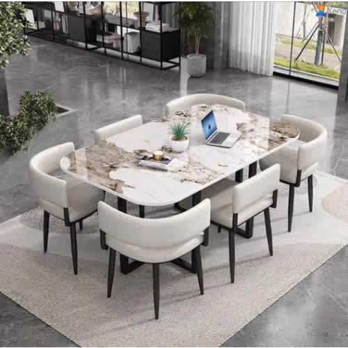 6 Seater Marble ijeun Ṣeto