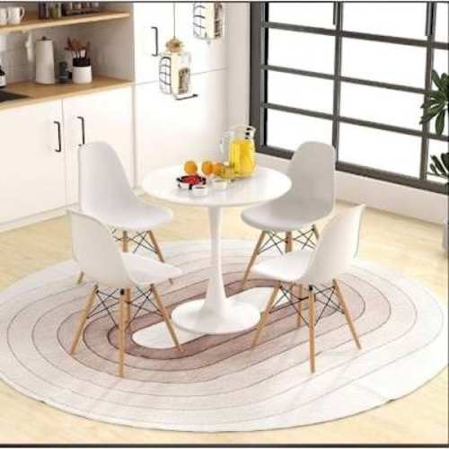 Round Dining Table With 4 Set Of Dining Chairs