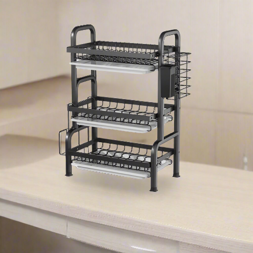 3-Tier Kitchen Rack with Drain Trays. @HOG - Home Office Garden Online Marketplace
