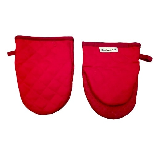 Kitchenaid Asteroid Mini Oven Mitt Set - Fire Red - 5.5"x8" - Set Of 2
