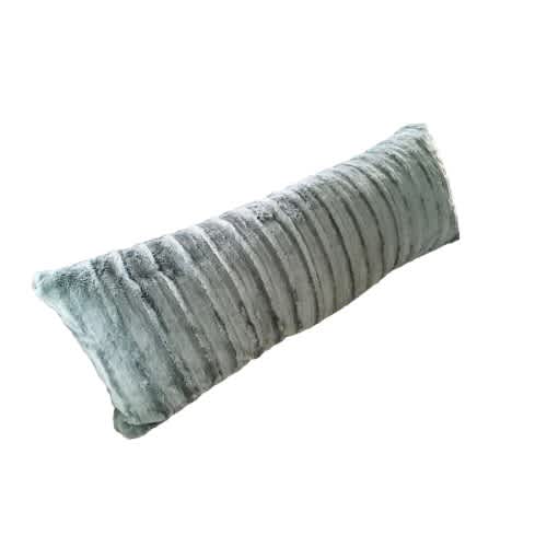 Soft Faux Fur Body Pillow - Grey - 54" X 20''