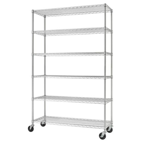 Trinity 48" (122cm) Ecostorage 6-tier Chrome Storage Unit With Casters Home Office Garden | HOG-Home Office Garden | online marketplace