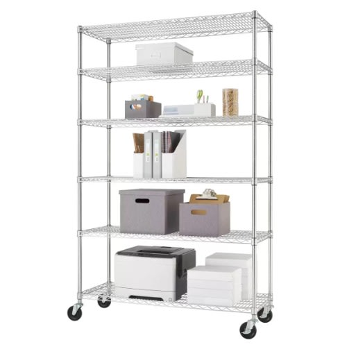 Trinity 48" (122cm) Ecostorage 6-tier Chrome Storage Unit With Casters Home Office Garden | HOG-Home Office Garden | online marketplace