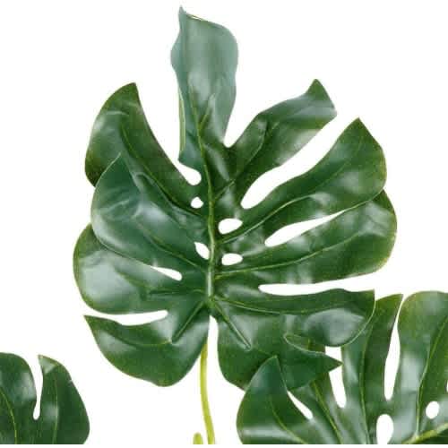 Farmhouse Artificial Monstera Plant In Cement Pot Decorative - 38 Cm
