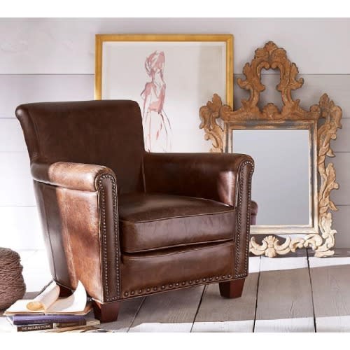 Irving Leather Armchair With Nailheads. Home Office Garden | HOG-HomeOfficeGarden | online marketplace