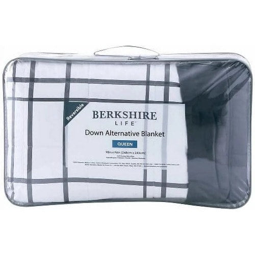 Berkshire Life Down Alternative Reversible Blanket 98 X 96in - (Queen) Light Gray. Home Office Garden | HOG-HomeOfficeGarden | online marketplace