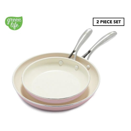 Greenlife 2-piece Artisan Non-stick Frypan & Skillet Set - Pink. Home Office Garden | HOG-HomeOfficeGarden | online marketplace