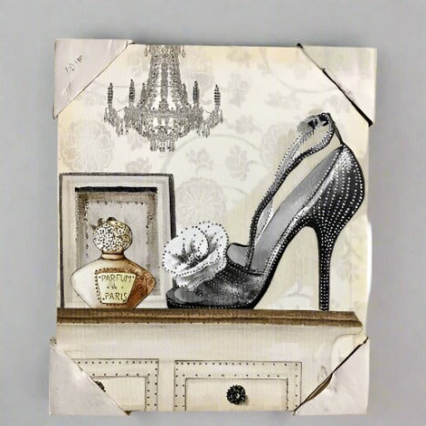 Women's High Heel Perfume Bottle Canvas Wall Art Painting 12'' X 12''. Home Office Garden | HOG-HomeOfficeGarden | online marketplace