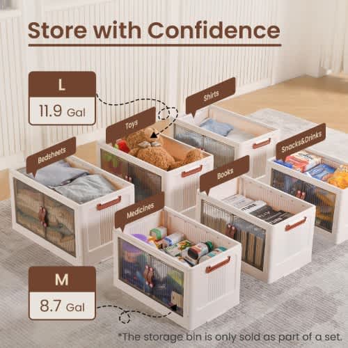 Bearhug Collapsible Stackable Storage Box - 3 Packs