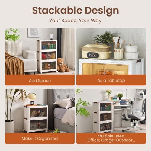 Bearhug Collapsible Stackable Storage Box - 3 Packs