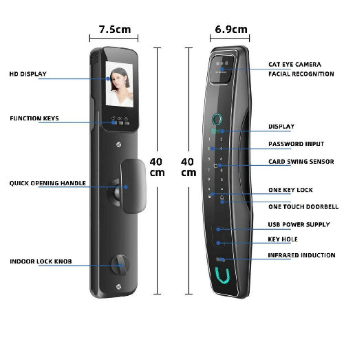 3D Facial Recognition Intelligent Smart Lock. @HOG - Home Office Garden Online Marketplace
