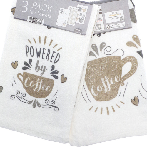 3 Pack Velour Tea Towels – Coffee @HOG - Home Office Garden Online Marketplace
