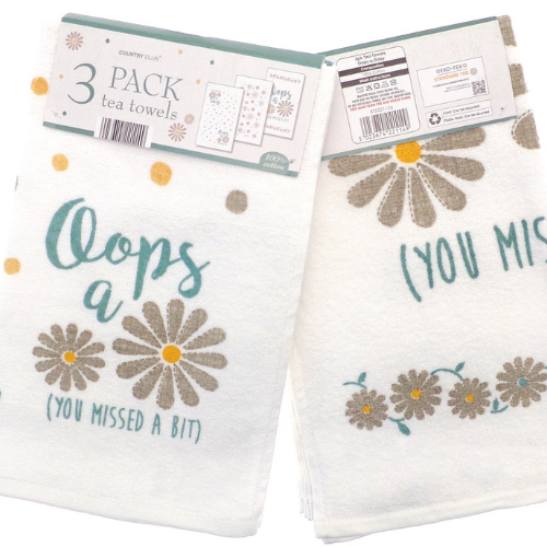 3 Pack Velour Tea Towels – Oops a Daisy @HOG - Home Office Garden Online Marketplace