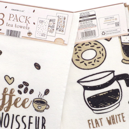 3 Pack Velour Tea Towels – Smell the Coffee @HOG - Home Office Garden Online Marketplace
