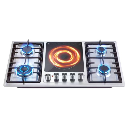 4-Burner Built-In Hybrid Cooktop with Electric Induction Hotplate @HOG - Home, Office, Garden, Online Marketplace