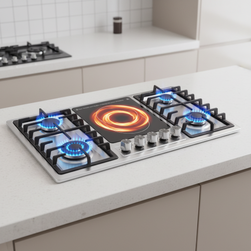 4-Burner Built-In Hybrid Cooktop with Electric Induction Hotplate @HOG - Home, Office, Garden, Online Marketplace