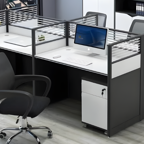 4-Man Workstation Office Cubicle Desk with Partition & Storage @HOG - Home, Office, Garden, Online Marketplace
