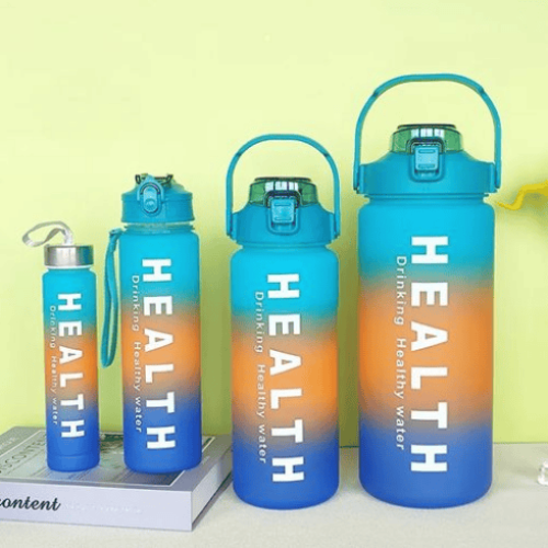 4 In 1 Water Bottle with Straws (3300ml,1700ml,1000ml,500ml) @HOG - Home Office Garden Online Marketplace