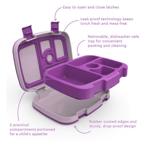 5 Compartment Kid's Lunch Box - Purple. Home Office Garden | HOG-HomeOfficeGarden | online marketplace