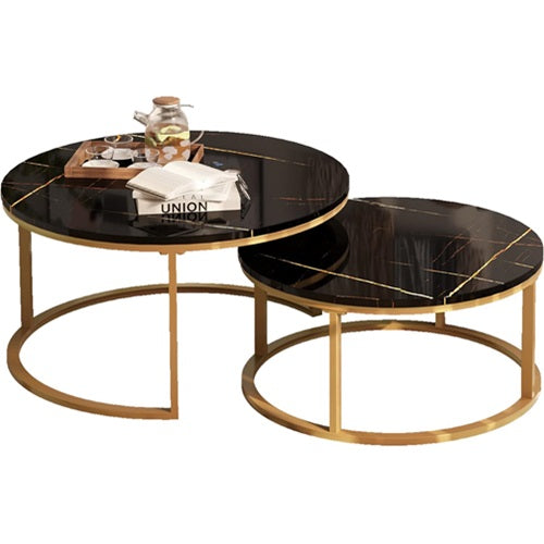 2 Pcs Stacking Faux Marble Coffee Table @ HOG Marketplace