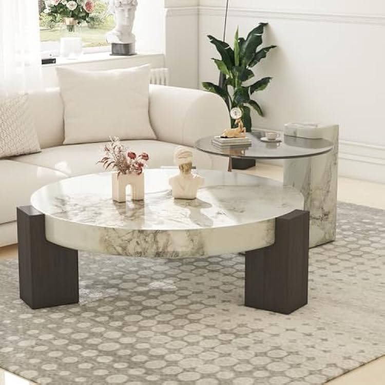 Round Coffee Table, Nesting Coffee Table Set of 2