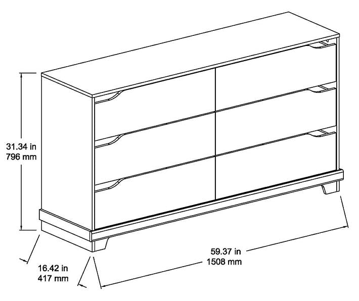6 Drawer With Double Dresser - Multicolor Home Office Garden | HOG-Home Office Garden | online marketplace