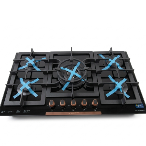 90CM 5 Burner Cooker Black Rose Gold Knob GHL925 @HOG - Home, Office, Garden, Online Marketplace