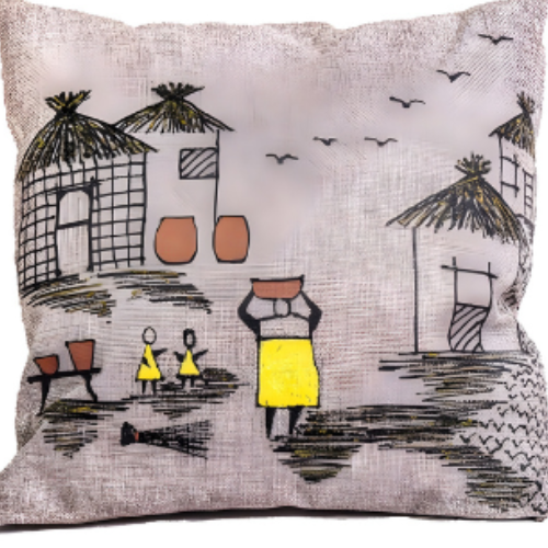 African Warli Throw Pillow (Cover + Insert) @HOG - Home, Office, Garden, Online Marketplace