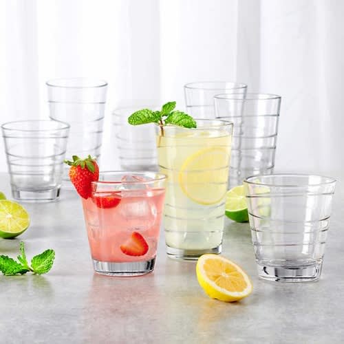 Anchor Hocking Swivel Drinkware Set - Clear - 16-piece - 8-12oz / 8-15.7oz @ HOG