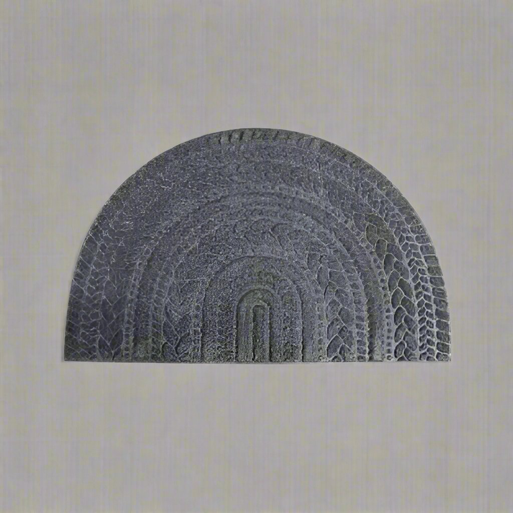 Apache Mills Heavy Duty Half Round Antimicrobial Scraper Mat - 24 X 39 - Charcoal @ HOG