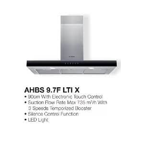 Ariston Wall Mounted Cooker Hood: 90cm – Ahbs 9.7f LTI X. Home Office Garden | HOG-Home Office Garden | online marketplace