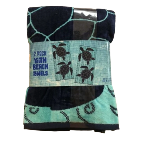 Beach Towel 100% Cotton Oeko Tex Turtles - 2 Pieces -30”x60” @HOG - Home, Office, Garden, Online Marketplace