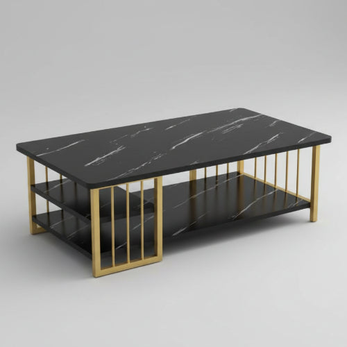 Black Faux Marble Coffee Table with Gold Metal Frame @HOG - Home Office Garden Online Marketplace