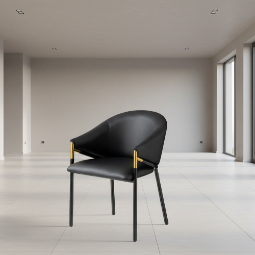 Black Upholstered Armchair with Gold Accents @HOG - Home, Office, Garden, Online Marketplace