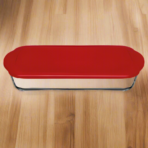 Borcam Bake & Keep Rectangular Tray With Plastic Lid (1pc) 3850cc @HOG - Home Office Garden Online Marketplace