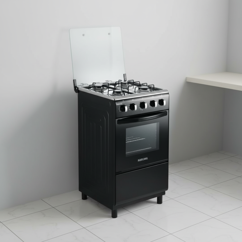 Bruhm 50*50 4 Burner Gas Cooker | Black @HOG - Home, Office, Garden, Online Marketplace
