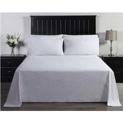 Charisma Microfiber Sheet Set - 6 Pieces - Cal King - Black Spots. Home Office Garden | HOG-HomeOfficeGarden | online marketplace