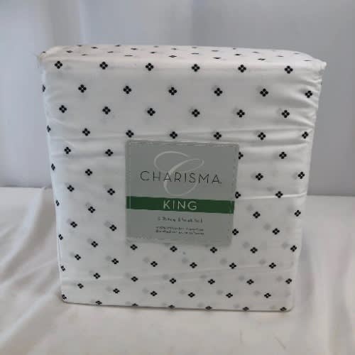 Charisma Microfiber Sheet Set - 6 Pieces - Cal King - Black Spots. Home Office Garden | HOG-HomeOfficeGarden | online marketplace