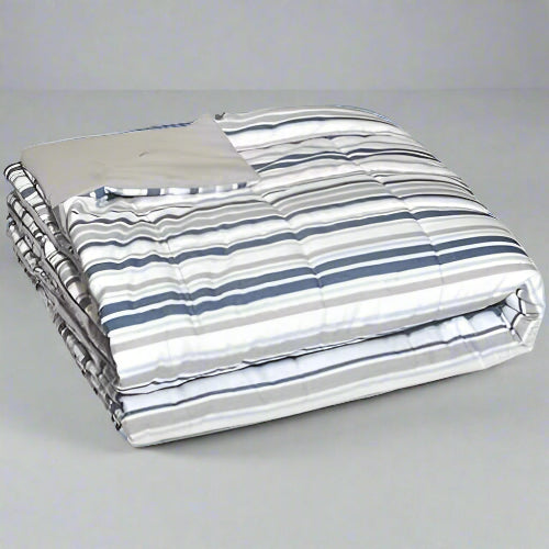 Charisma Reversible Down Alternative Blanket 'strip Blue' - 98" X 96". Home Office Garden | HOG-HomeOfficeGarden | online marketplace