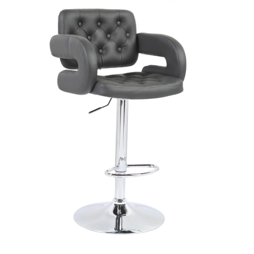 Comfy 360° Swivel Button Bar Stool - Black. Home Office Garden | HOG-HomeOfficeGarden | online marketplace