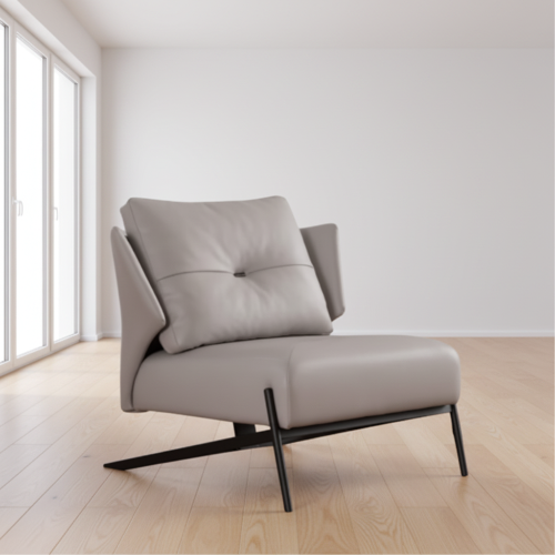 Contemporary Cushioned Lounge Chair with Metal Legs @HOG - Home, Office, Garden, Online Marketplace